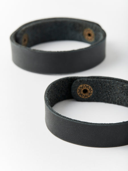 Freundschaftsarmband 2er-Set Echtleder Farbe schwarz