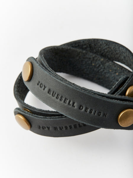 Freundschaftsarmband 2er-Set Echtleder mit Messing Druckknöpfen