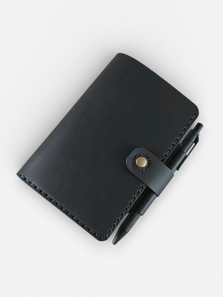 Leder Organizer Etui schwarz mit Terminplaner und Kugelschreiberhalterung