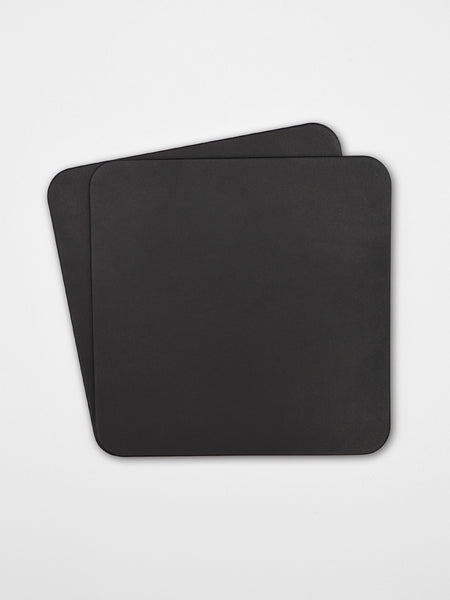Leder-Untersetzer 2er-Set Farbe Schwarz personalisierbar