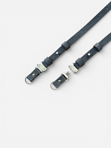 LederKameragurt in schwarz mit Schnellwechselschnallen zum verstellen