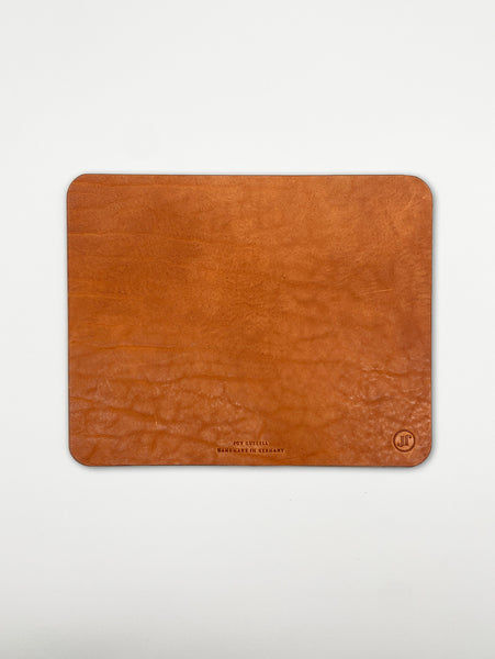 Mousepad Echtleder mit Logograegung Cognac