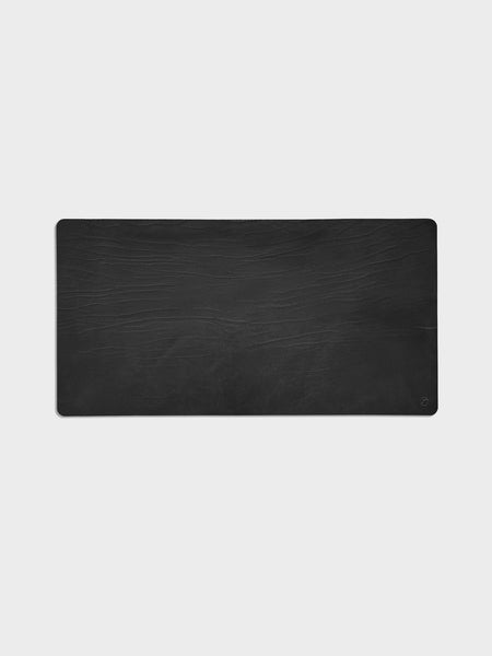 Schreibtischunterlage aus Leder Farbe Schwarz, Lederunterlage fuer Laptop und Tastatur mit Personalisierung